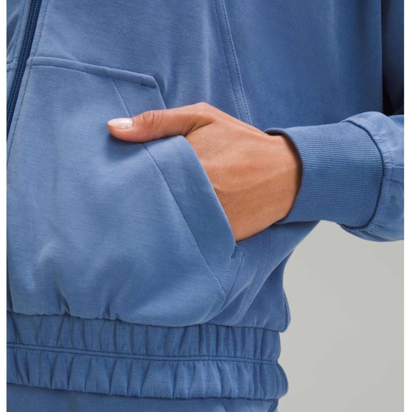Lululemon Brushed Softstreme Funnel-Neck Zip Up Pitch Blue - Picture 5 of 9